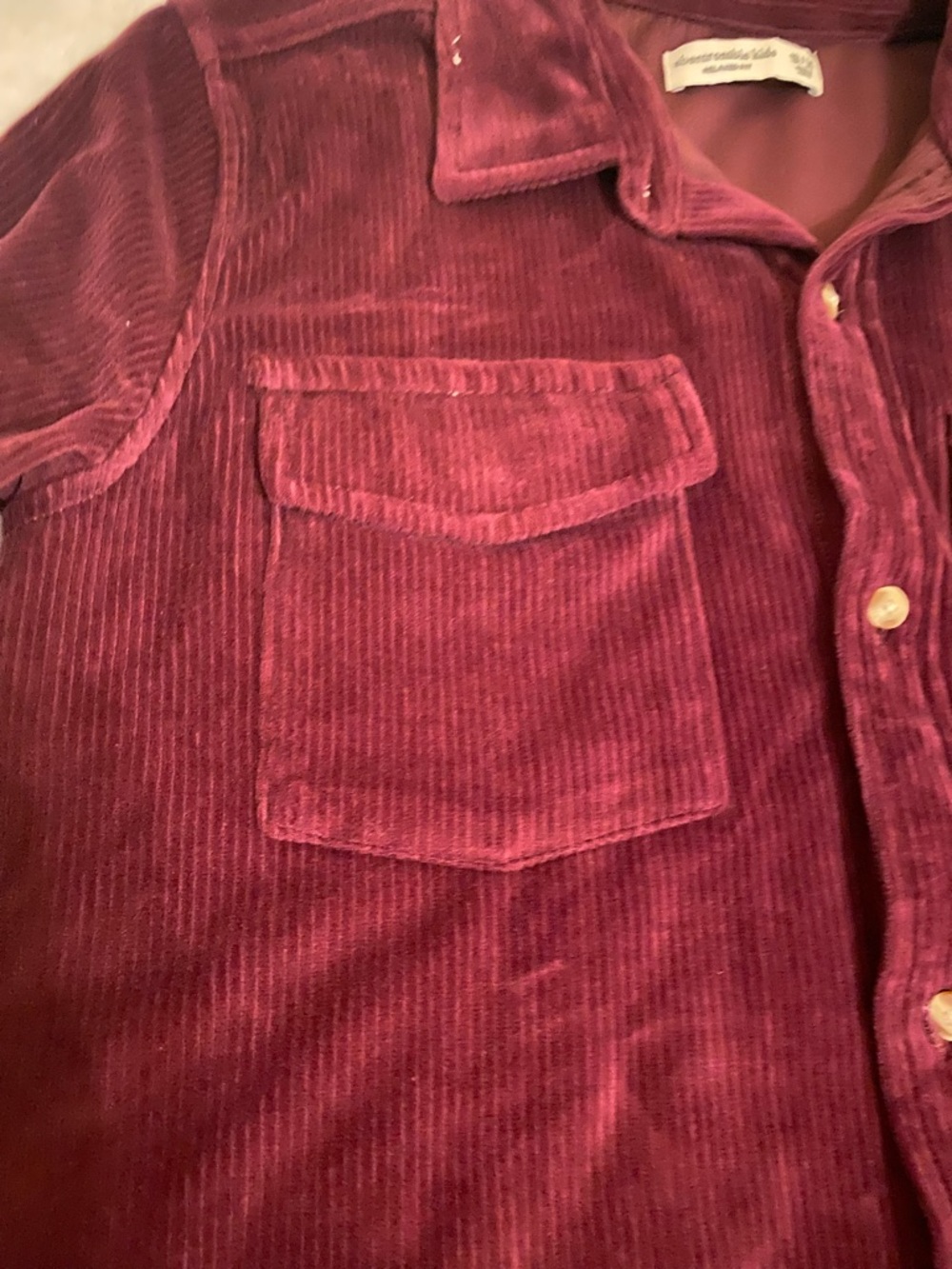 abercrombie kids Burgundy Corduroy Button-Down Shirt